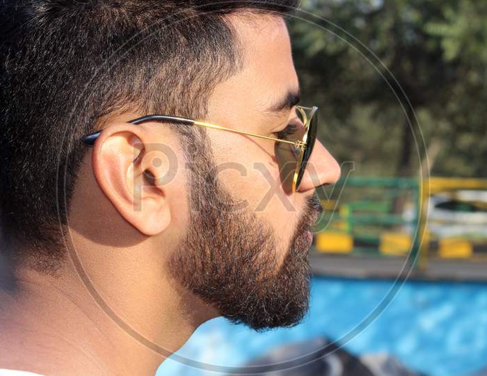 Indian Male model in outdoor photo shooting, Beard Boy