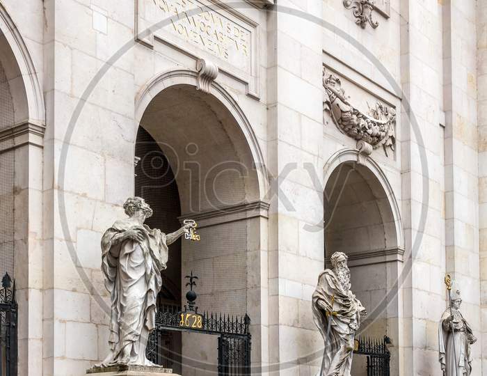 Statues At The Entrance To  Salzburg Cathedral
