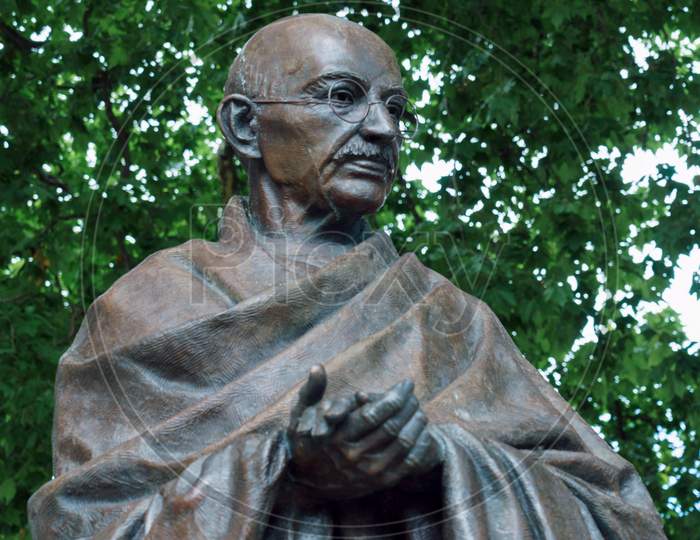London - July 30 : Statue Of Mahatma Ghandi In Parliament Square London On July 30, 2017