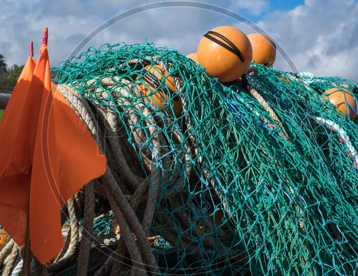 Fishing Nets On The Quay At Lyme Regis