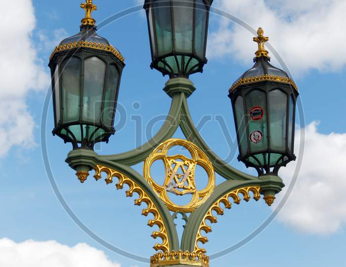 London/Uk - March 21 : Decorative Lamp Post On Westminster Bridge In London On March 21, 2018