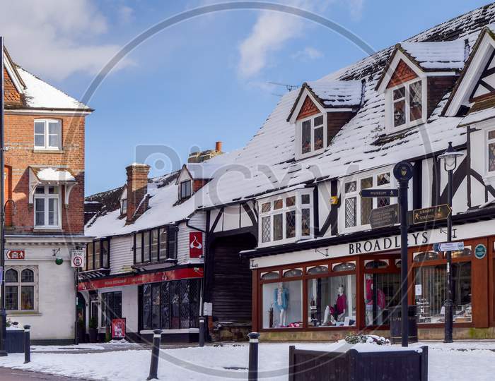 East Grinstead, West Sussex/Uk - February 27 : View Of The High Street In East Grinstead On February 27, 2018