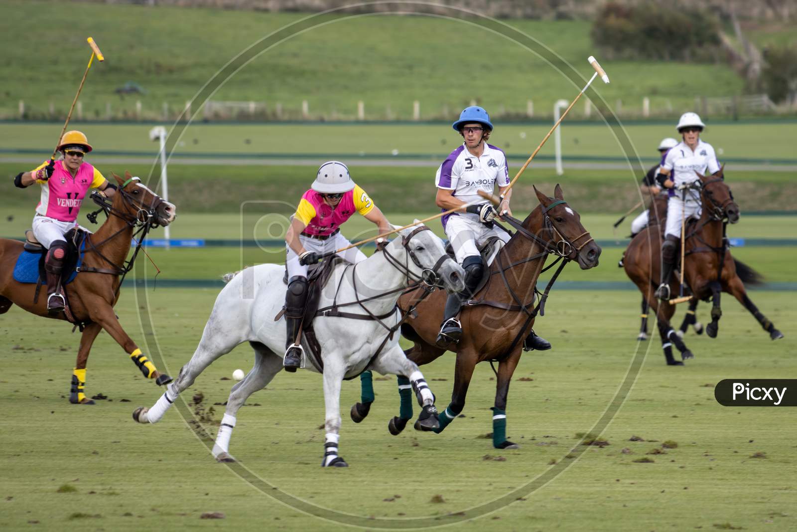Midhurst, West Sussex/Uk - September 1 : Playing Polo In Midhurst, West Sussex On September 1, 2020.  Unidentified People