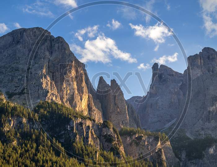 View Of The Dolomites From Colfosco, South Tyrol, Italy