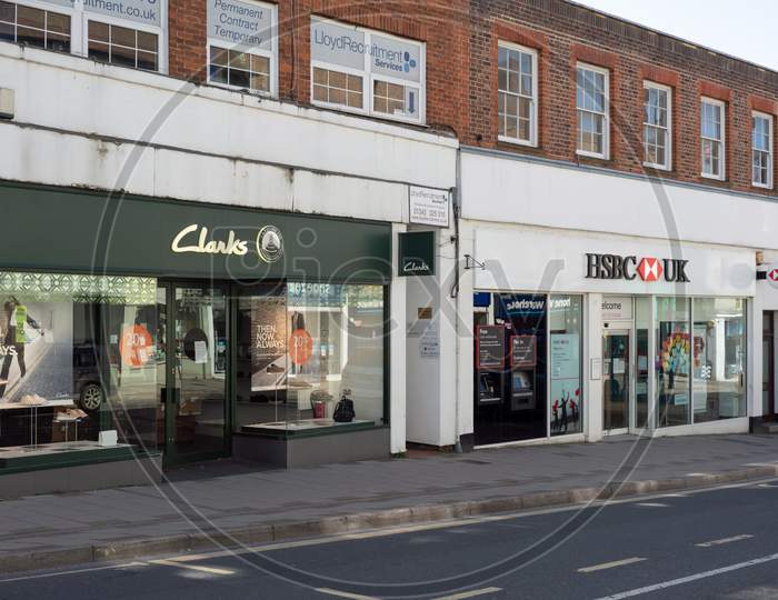East Grinstead, West Sussex/Uk - May 5 : Shops Closed Because Of The Lockdown Due To Coronavirus In East Grinstead On May 5, 2020