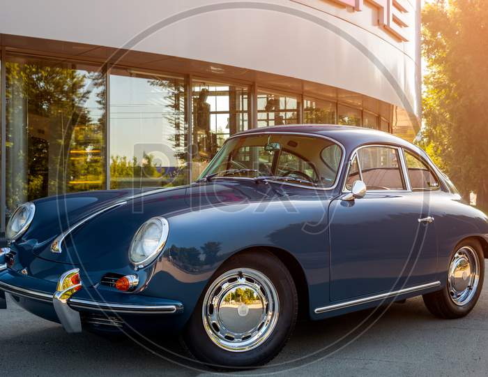 Novosibirsk, Russia - June 16, 2017: Porsche 356, Side View. Photography Of A Classic Car On A Street In Novosibirsk