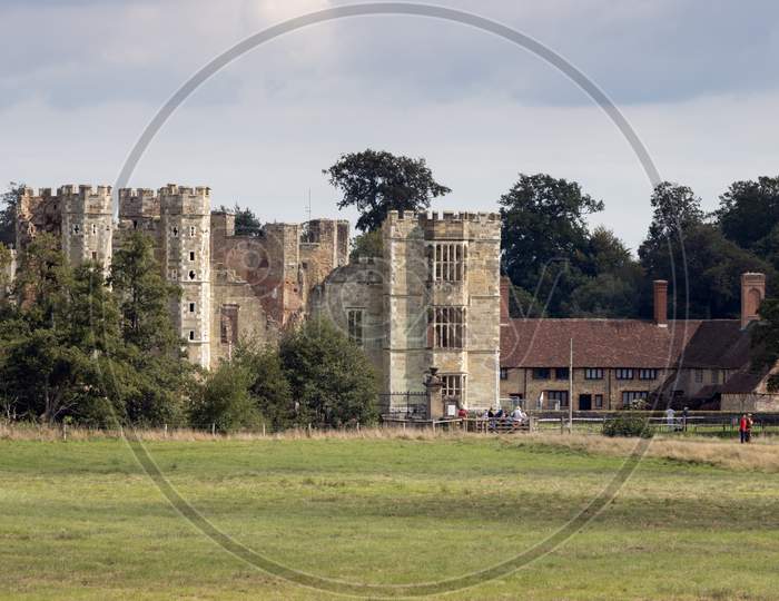Midhurst, West Sussex/Uk - September 1 : View Of The Cowdray Castle Ruins In Midhurst, West Sussex On September 1, 2020. Unidentified People