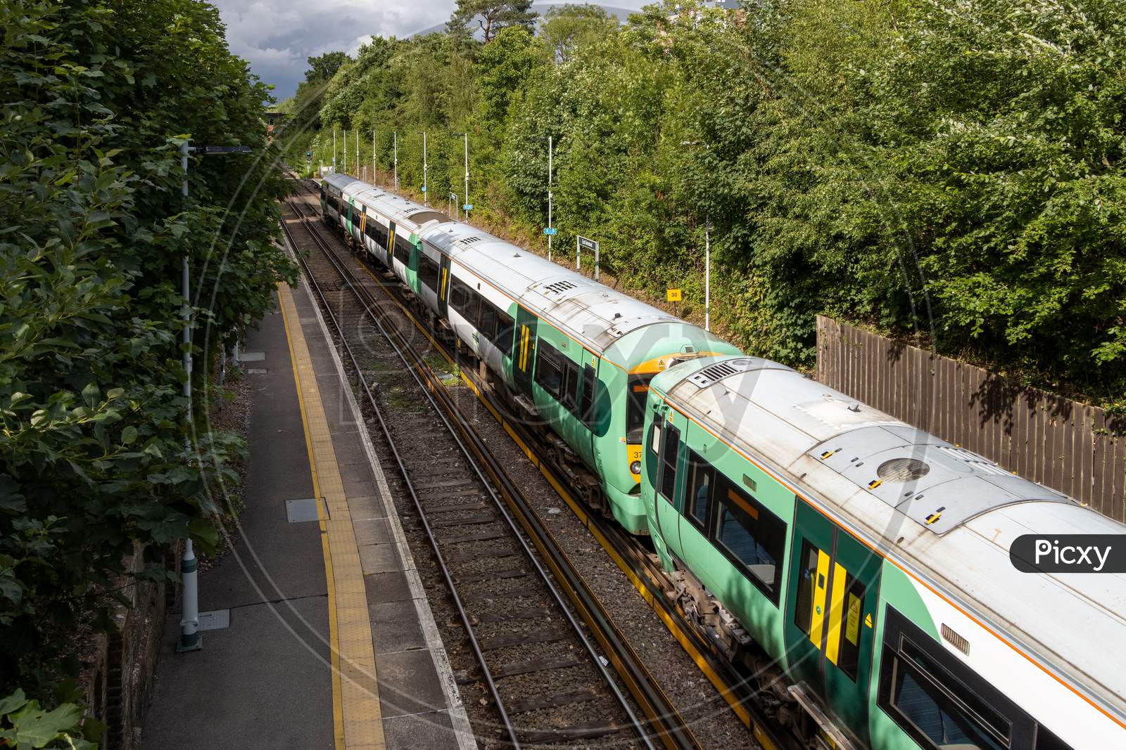 East Grinstead, West Sussex/Uk - July 1 : Train At East Grinstead Railway Station In East Grinstead West Sussex  On July 1, 2020