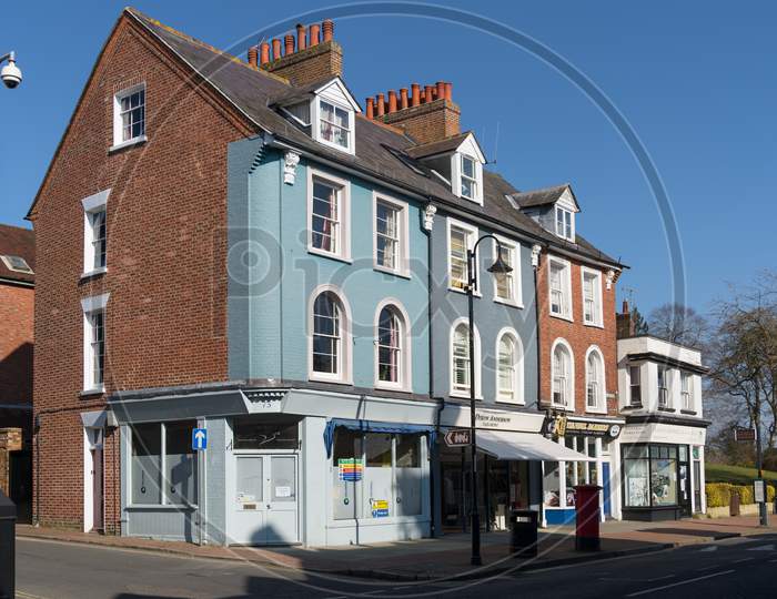 East Grinstead, West Sussex, Uk - March 1 : Shops Closed Because Of The Lockdown Due To Coronavirus In East Grinstead On March 1, 2021