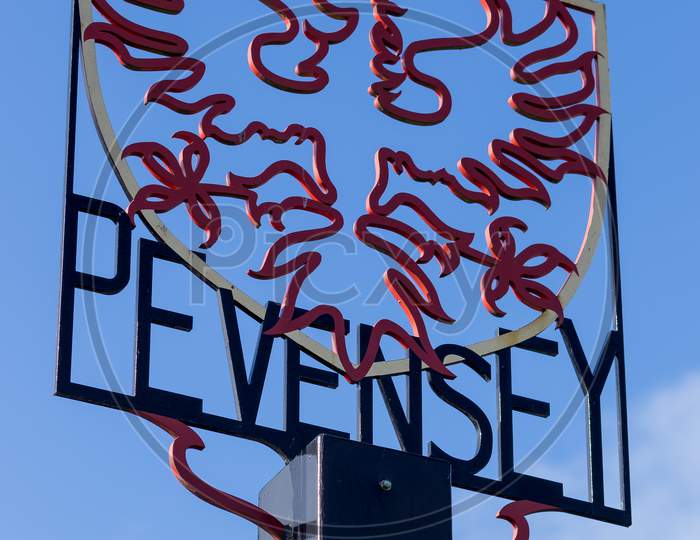 Pevensey, East Sussex/Uk - March 1 : Village Sign Of Pevensey In East Sussex On March 1, 2020