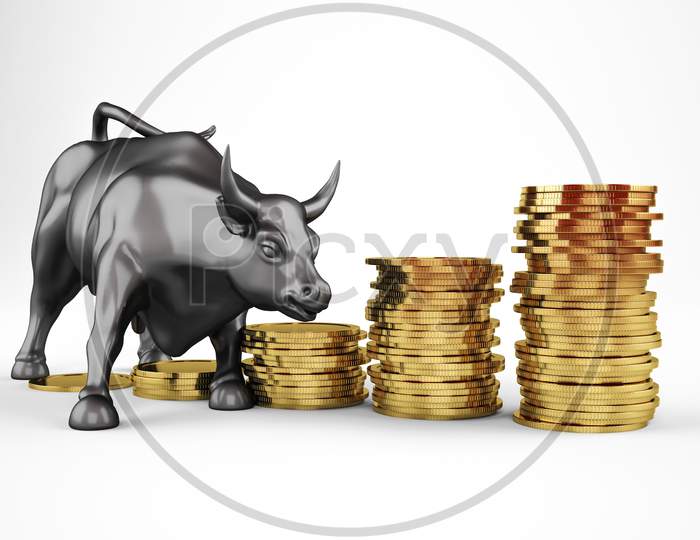 Financial investment in bull market. Investor can get more capital gain and dividend
