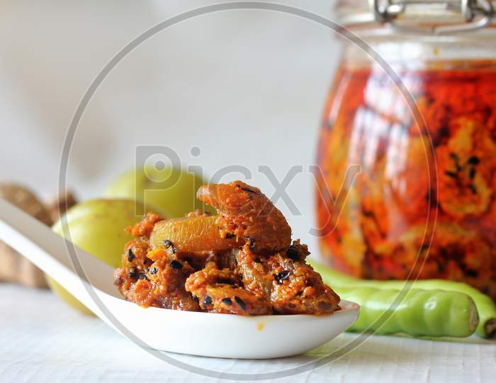 Indian gooseberry pickle or Amla or aavle ka aachar