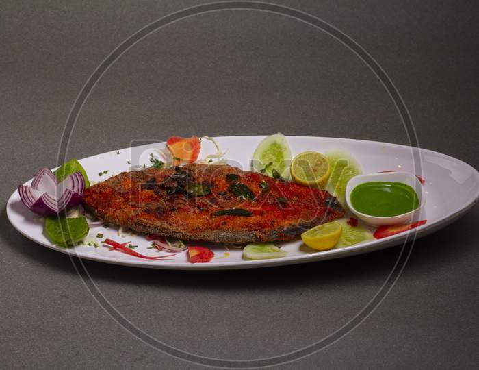 Fish Fry, Indian Fish Surmai Cooked With Flour, Semolina And Spices To Make It Crispy. Super Delicious Fish Food.