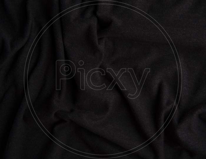 Premium Photo, Black cloth background and texture, grooved of black fabric  abstract