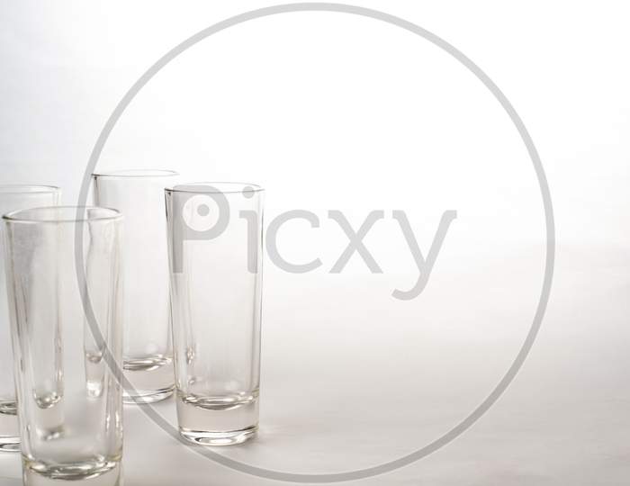 glass of whisky and brandy isolated on a white background