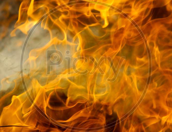 Fire And Smoke Realistic Isolated Fire Effect On Smokey Background
