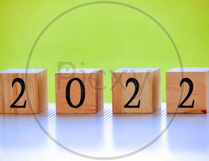 2021, 2022 numerical on wooden block - 2021, 2022 new year concept