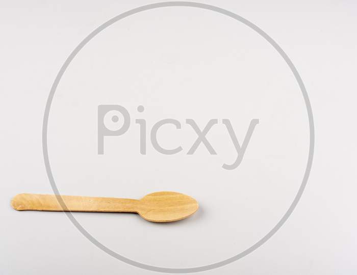 Wooden Spoon On White Background
