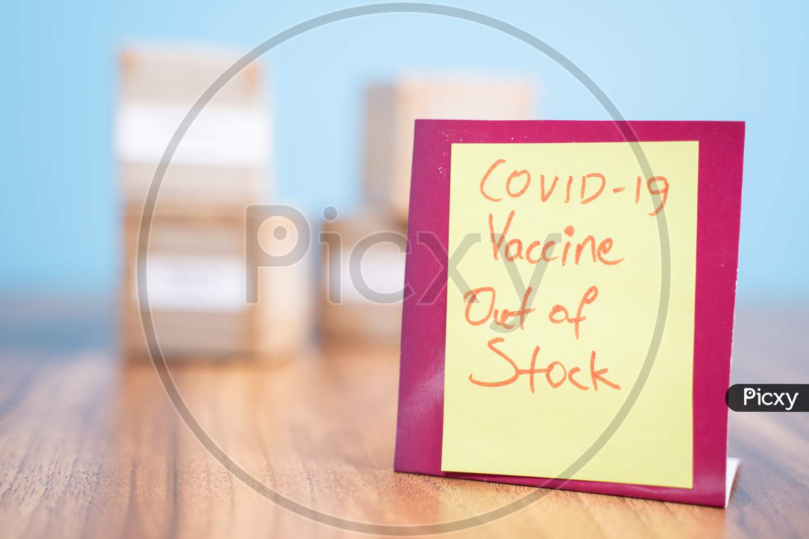 Concept Showing Of Coronavirus Covid-19 Vaccine Out Of Stock With Copy Space.