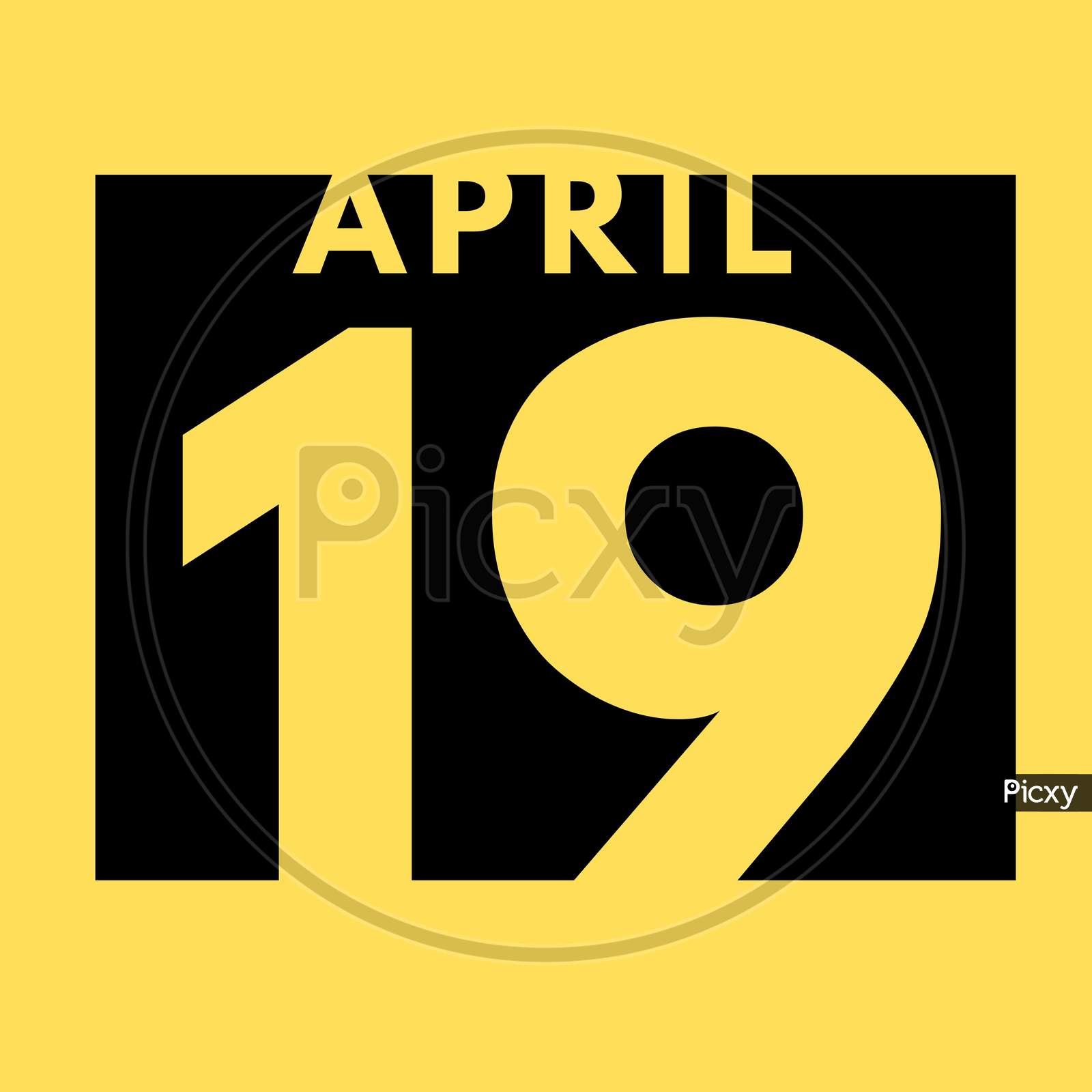 Image of April 19 . Flat Modern Daily Calendar Icon .Date ,Day, Month .Calendar For The Month Of April-IW196105-Picxy