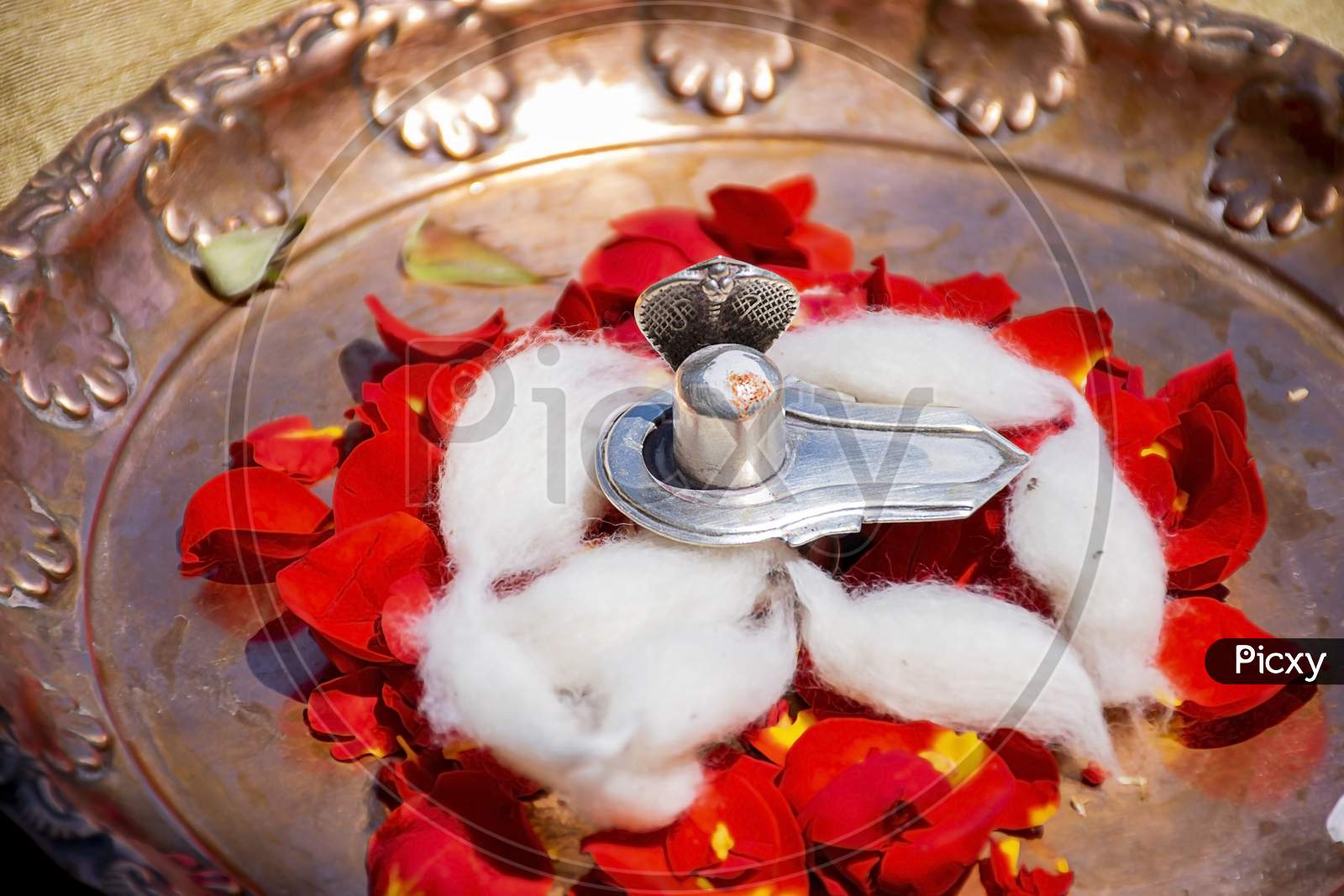 Image of Stock Photo Of A Silver Shivlinga Which Is Icon Of Lord ...