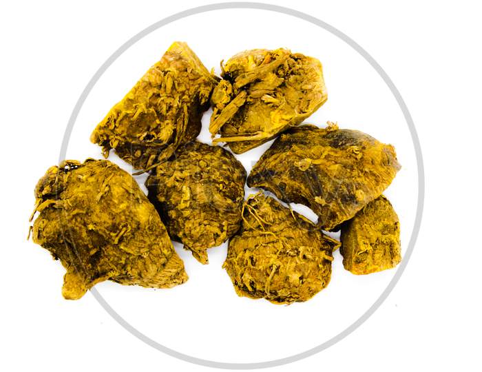 Dried Turmeric Isolated On The White Background