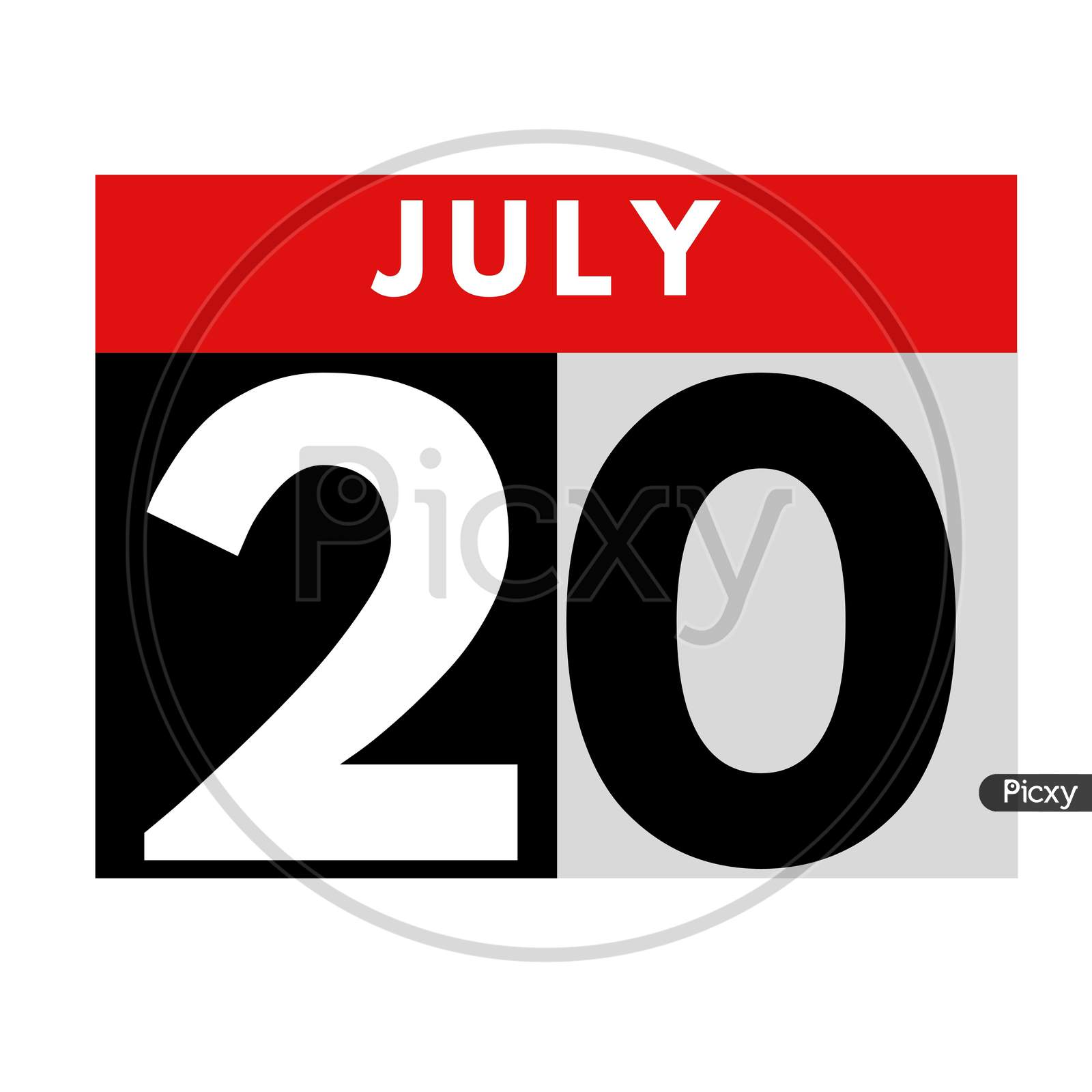 Image Of July 20 Flat Daily Calendar Icon Date Day Month Calendar For The Month Of July If980886 Picxy