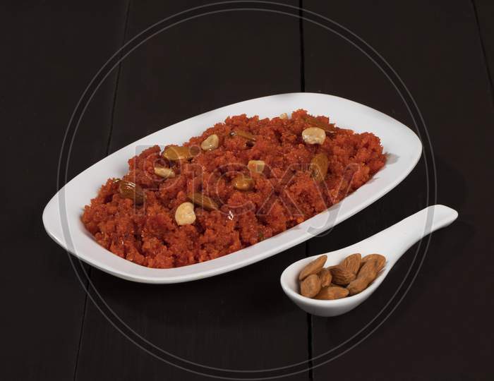 Indian Special Famous Winter Sweet Food Carrot Halwa or Gajar ka Halwa