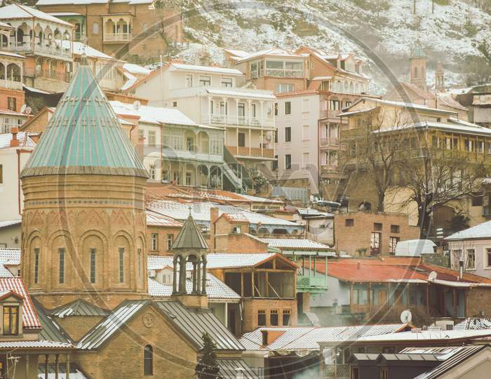 Old Tbilisi Historical Buildings. Caucasus Travel Culture Sightseeing Landmarks