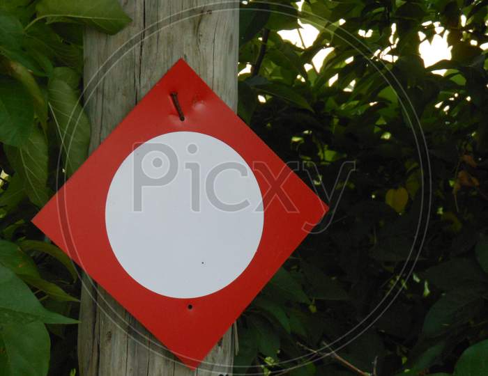 Small Sign With A White Background