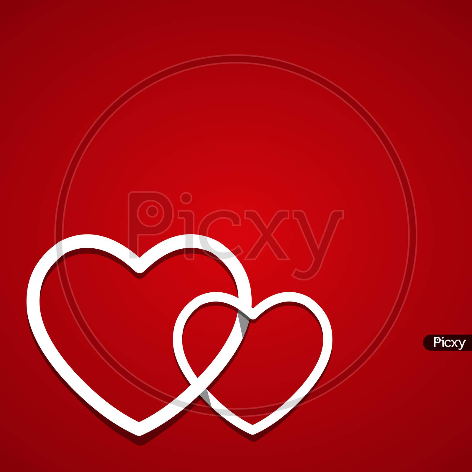 Abstract Valentines Day Background - Two Hearts
