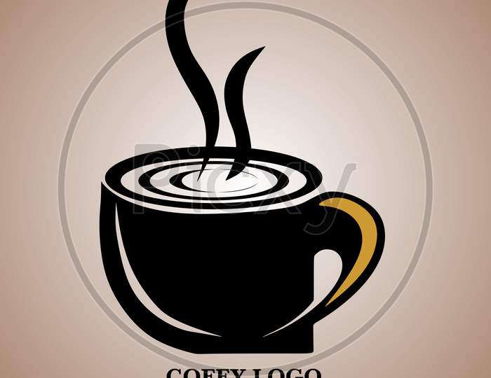 Image of Coffee mug stylized logo vector.Coffee icon and logo design ...