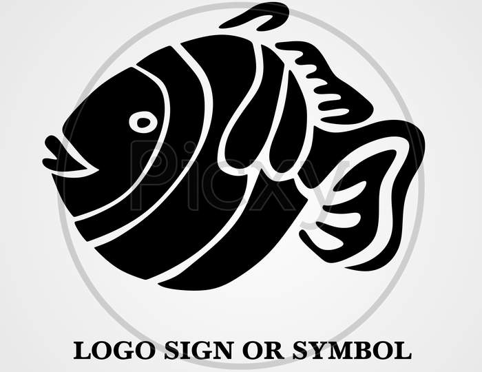 Tropical fish line icon nature and animal Vector Image