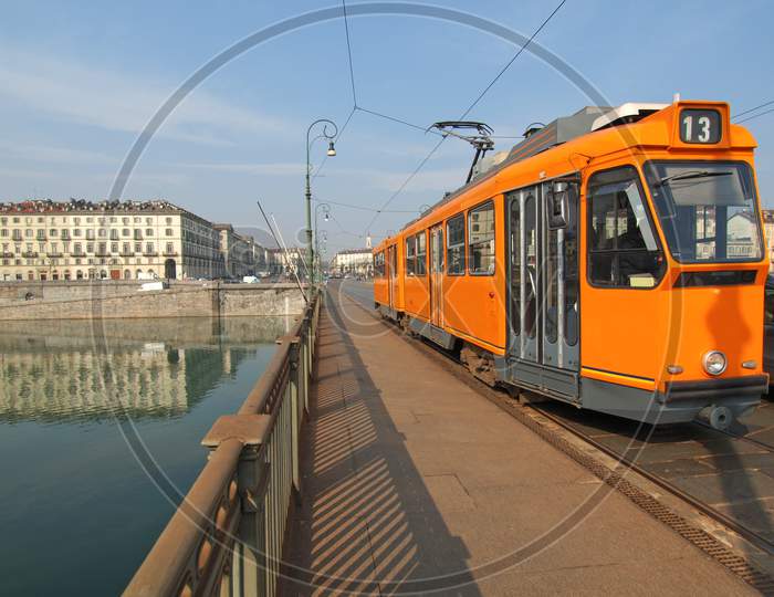 Vintage Tram In Turin