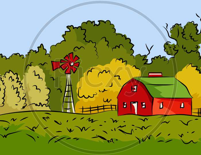 Farm-House-Illustration