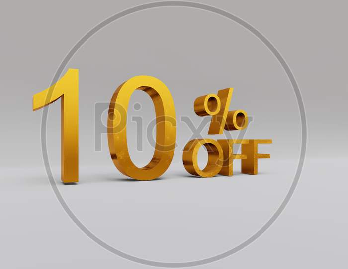 10 percent Discount 3D rendering
