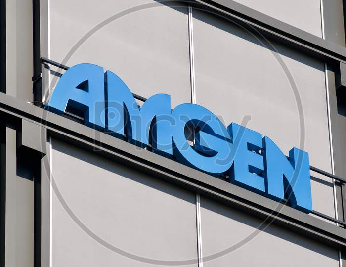 Amgen Company Logo Sign Hanging At European Headquarters In Switzerland
