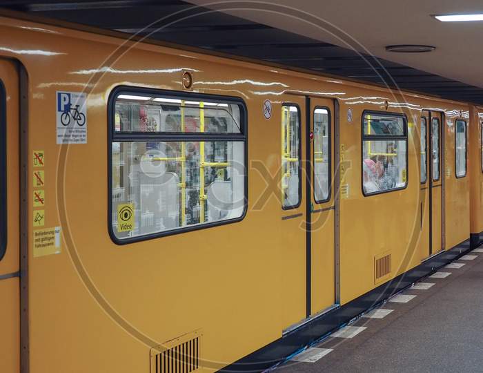 Berlin, Germany - Circa June 2019: Train At U Zoologischer Garten Subway Station