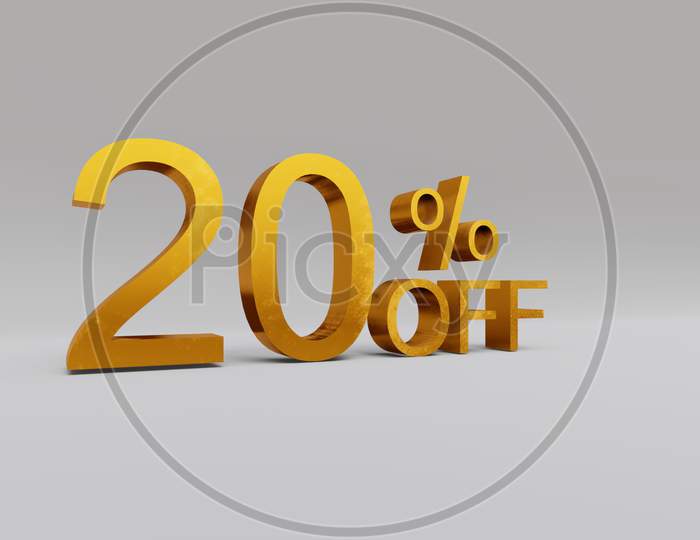 20 percent Discount 3D rendering