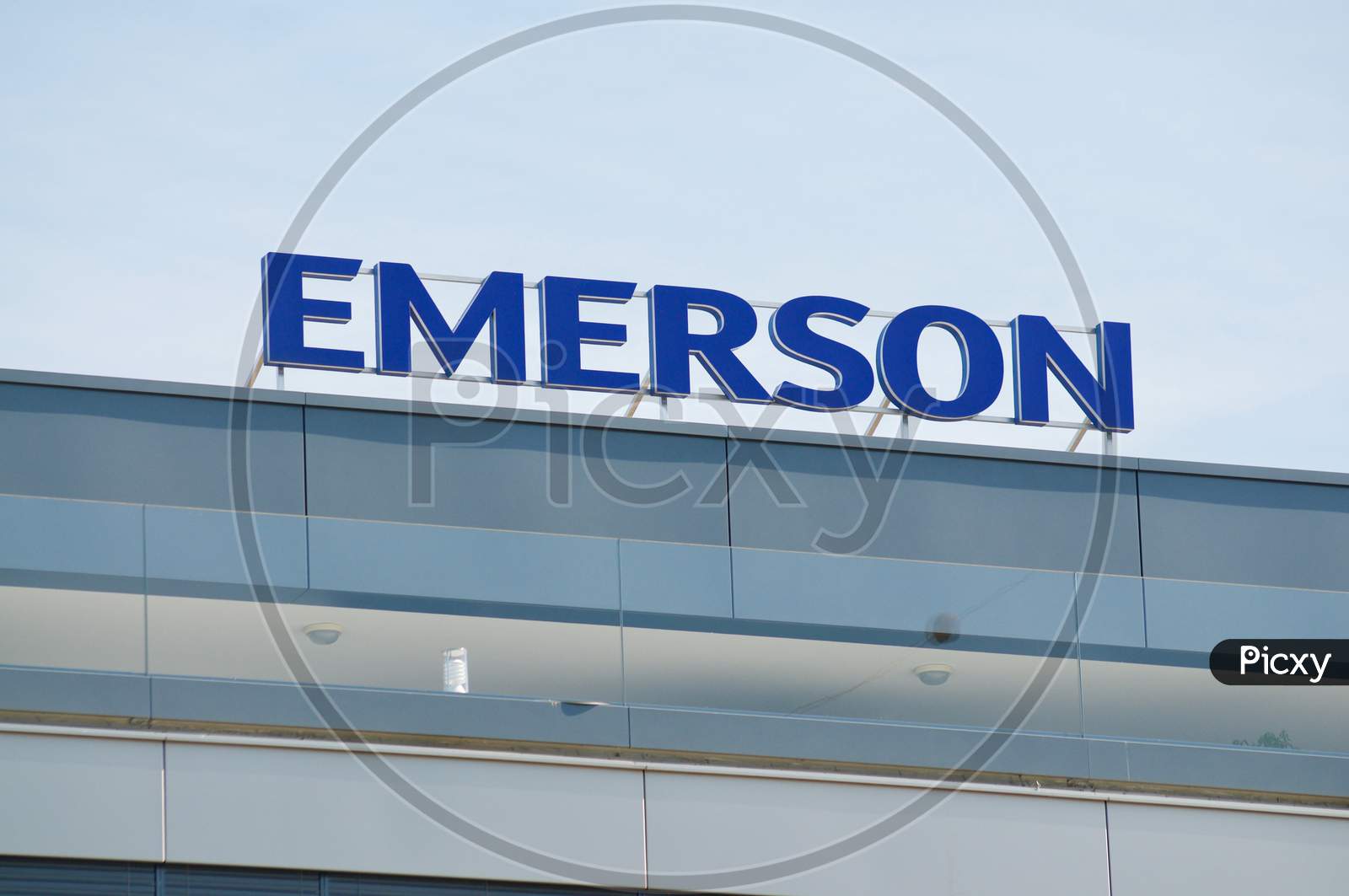 Emerson Electric Co. Sign At Office Building In Baar, Switzerland