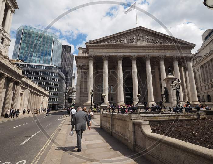 London, Uk - Circa June 2017: The Historical Royal Stock Exchange Building