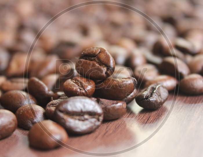 Closeup Of Roasted Coffee Beans