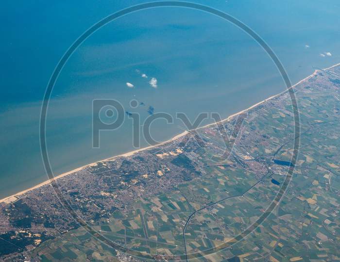 Aerial View Of Belgium Coast