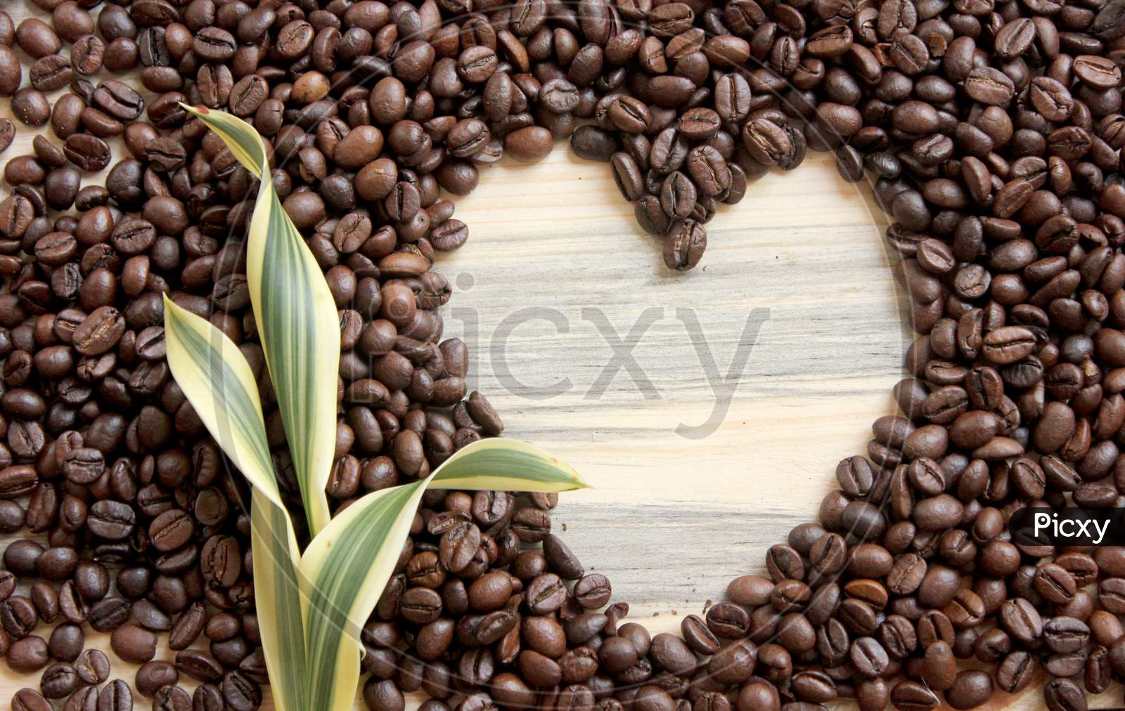 Coffee Beans With A Heart Shape