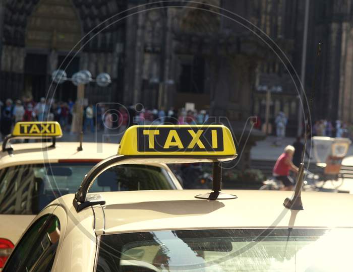 Taxi Sign On Car