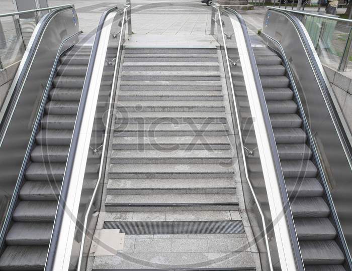 Subway Station Escalator Stairs