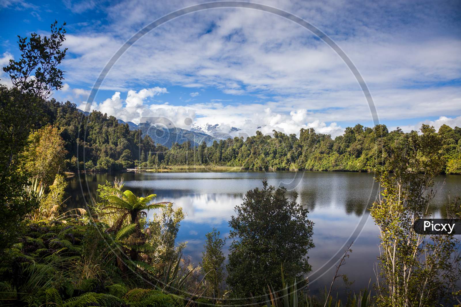 Scenic View Of Lake Mapourika In New Zealand