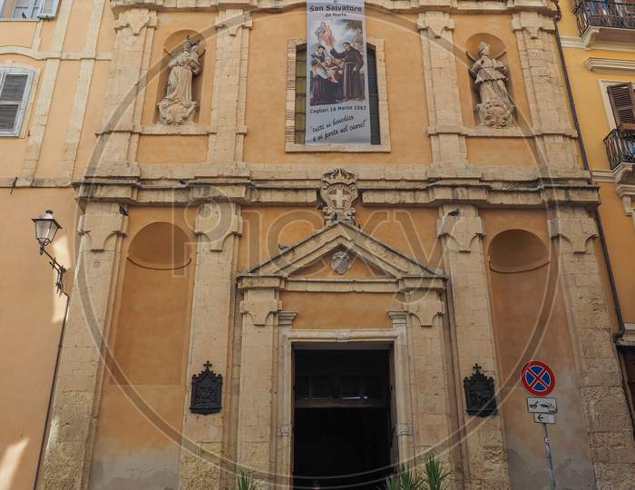 Cagliari, Italy - Circa September 2017: Church Of Santa Rosalia And Shrine Of San Salvatore Da Horta