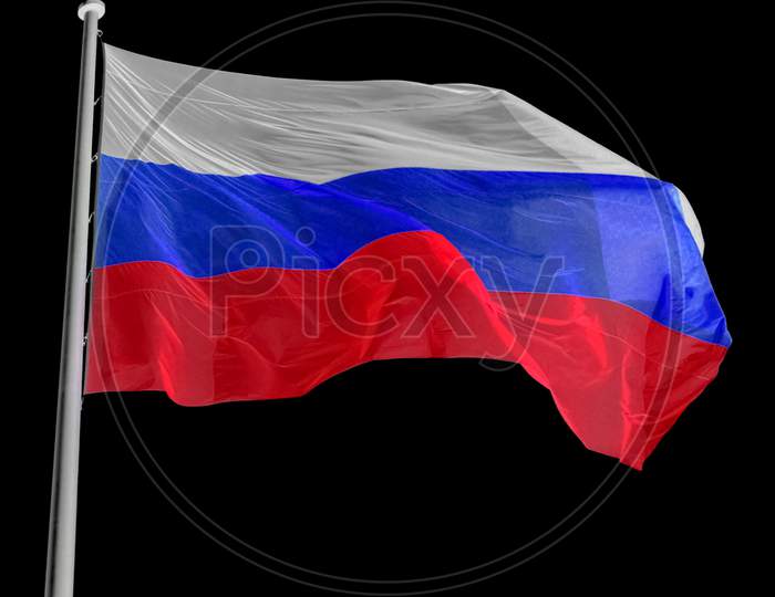 Russian Flag Of Russia Over Black