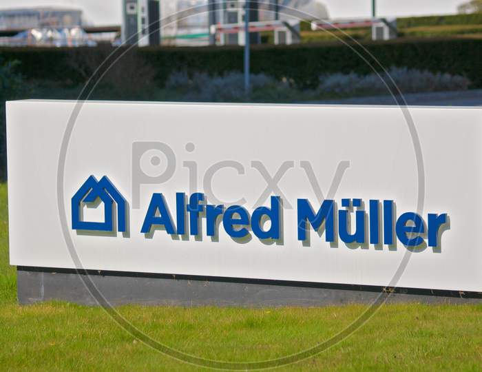 Alfred Müller Real Estate Company Sign In Baar, Switzerland